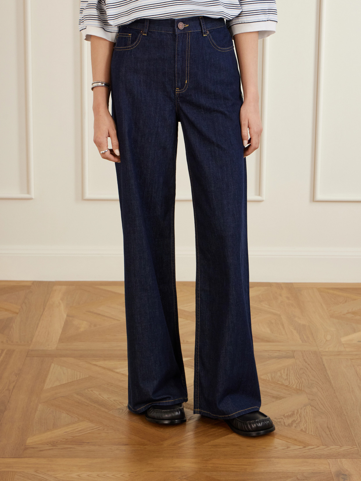 Isadora Cotton-Chambray Wide- Leg