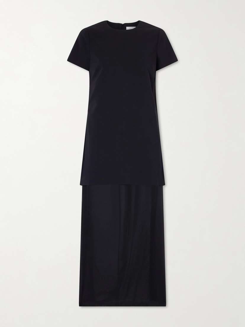La Ligne Crepe And Chiffon Maxi Dress