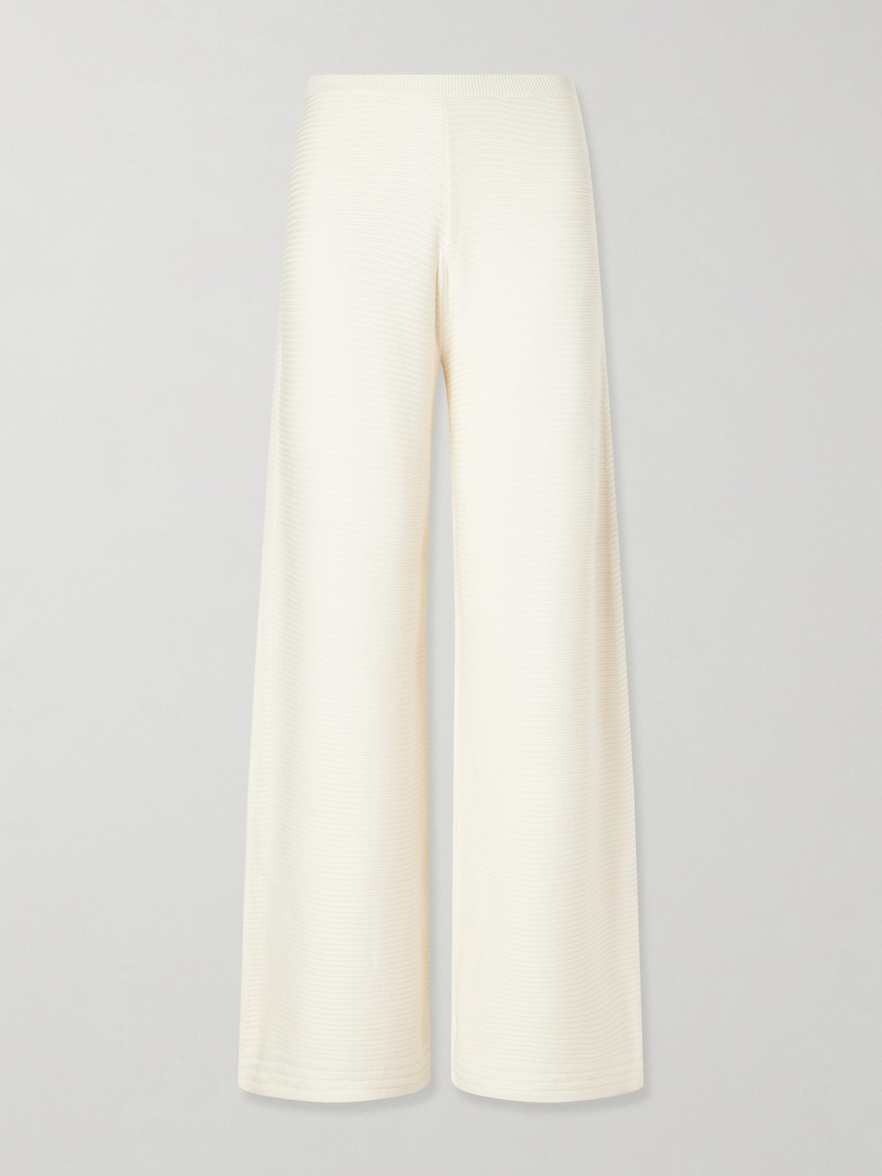 La Ligne - Babs Crocheted Cotton-blend Wide-leg Pants - Neutrals