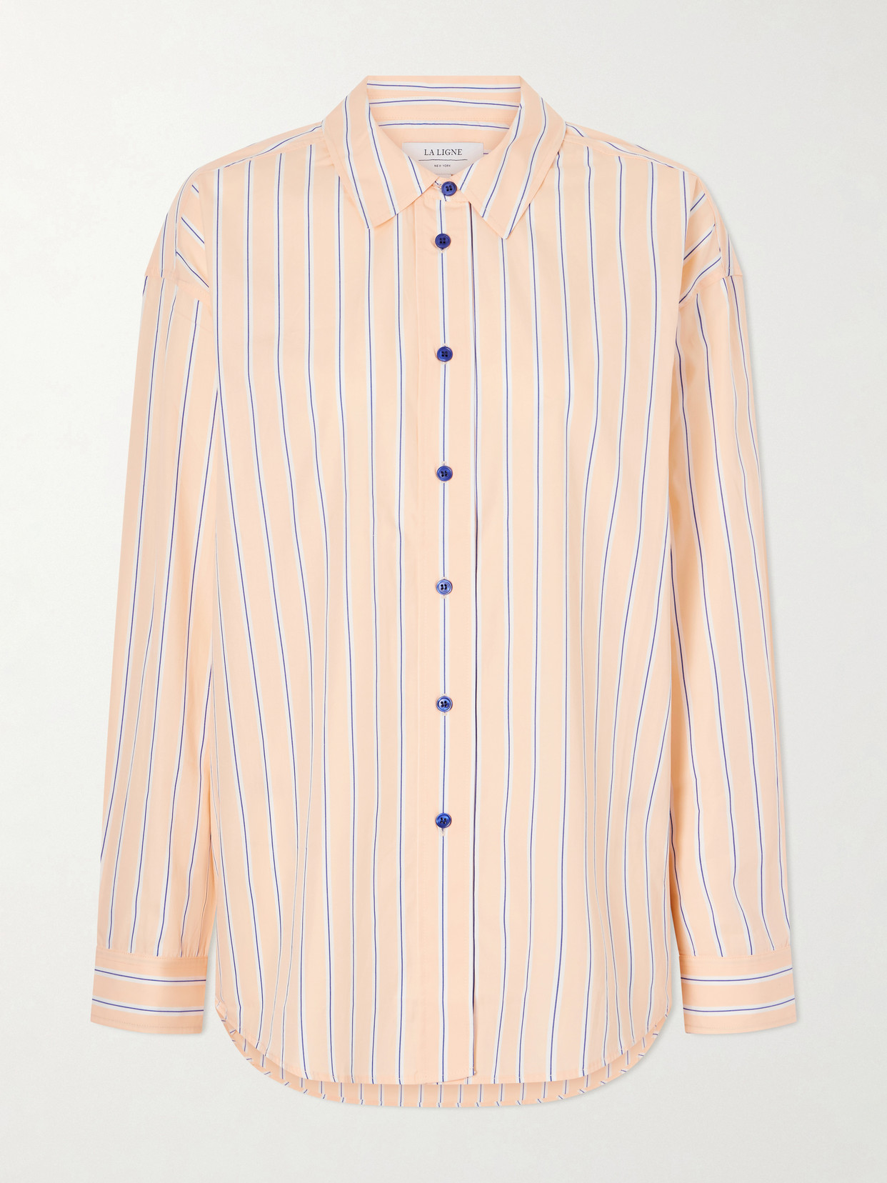 La Ligne Striped Cotton-poplin Shirt In Pink