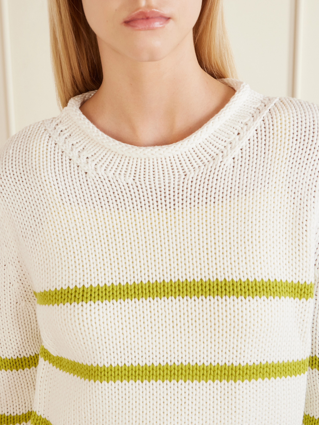 Mini Marina Crochet-Knit Cotton Sweater