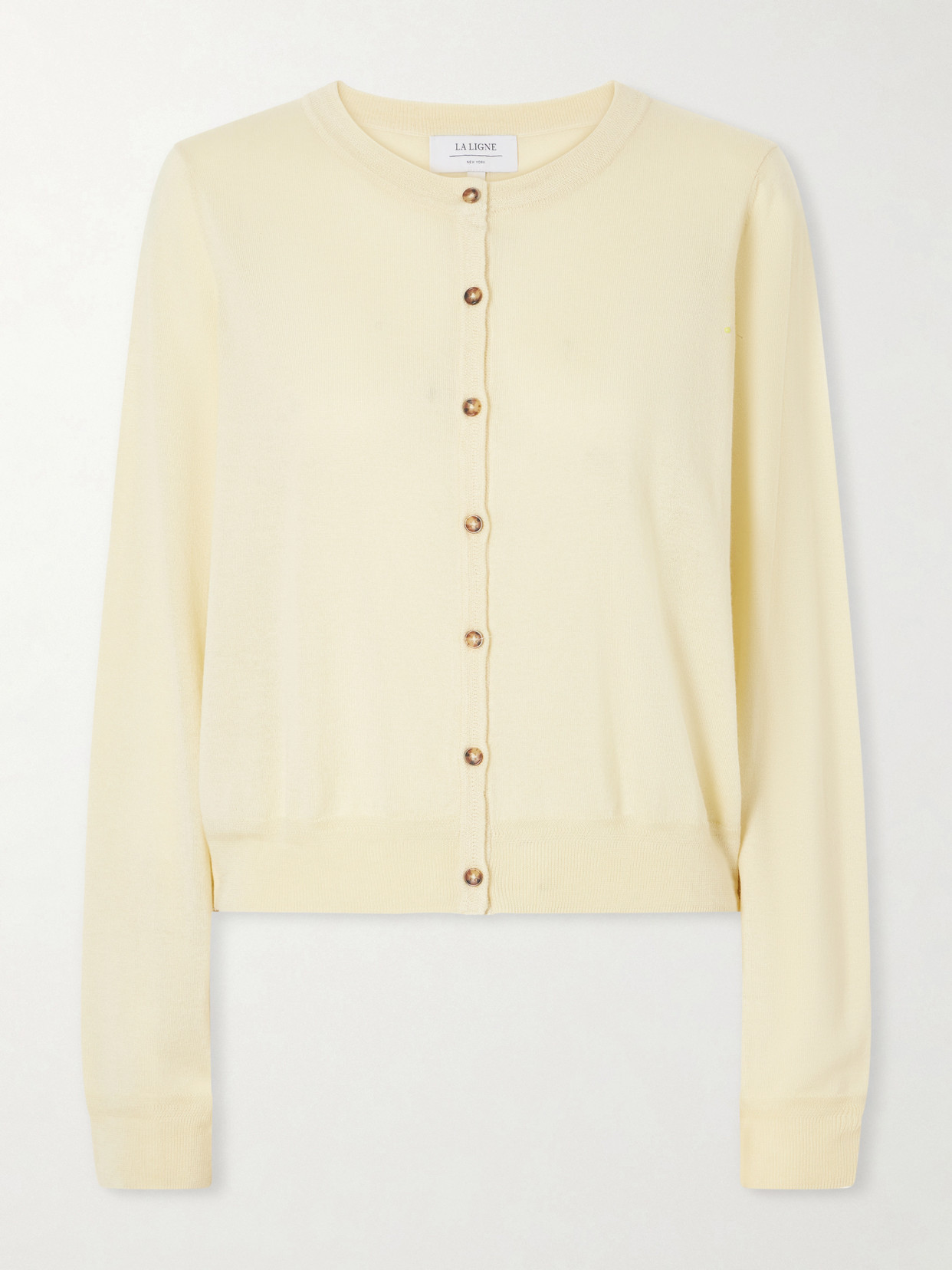 La Ligne Ben Silk, Wool And Cashmere-blend Cardigan In Yellow