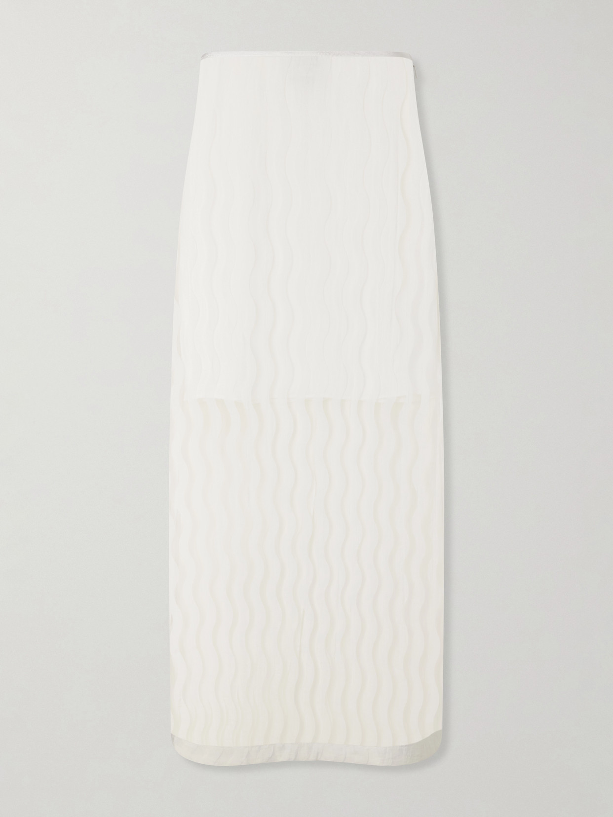 La Ligne - Alexi Striped Georgette Maxi Skirt - White