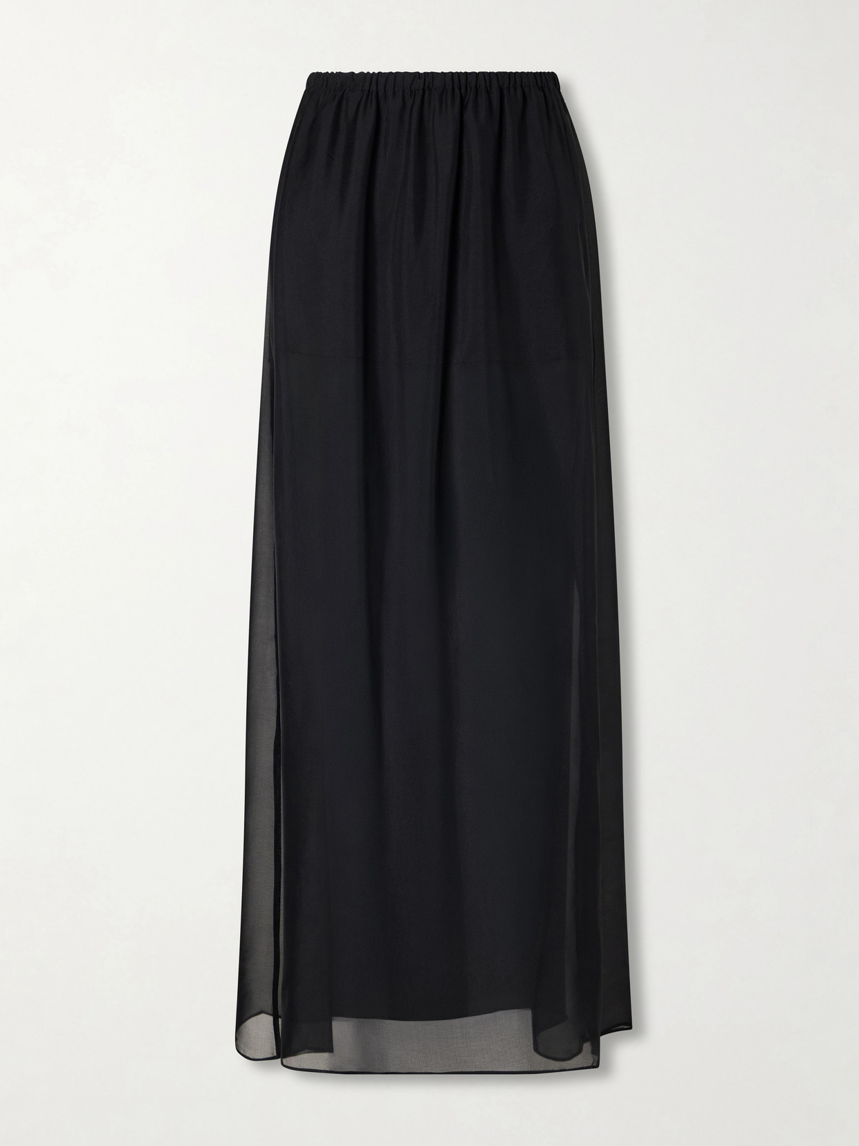 La Ligne Freya Layered Silk-chiffon Maxi Skirt In Black
