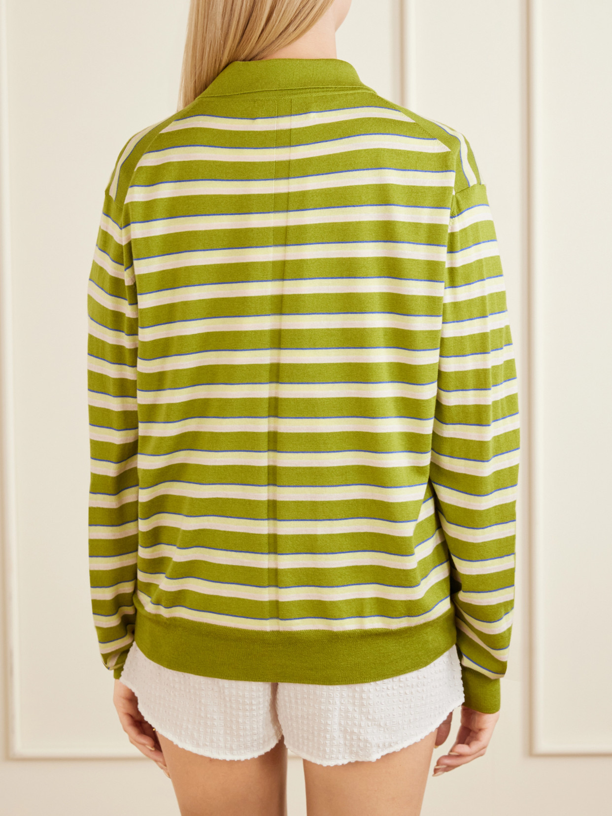 Ben Striped Silk, Wool And Cashmere-Blend Polo Sweater