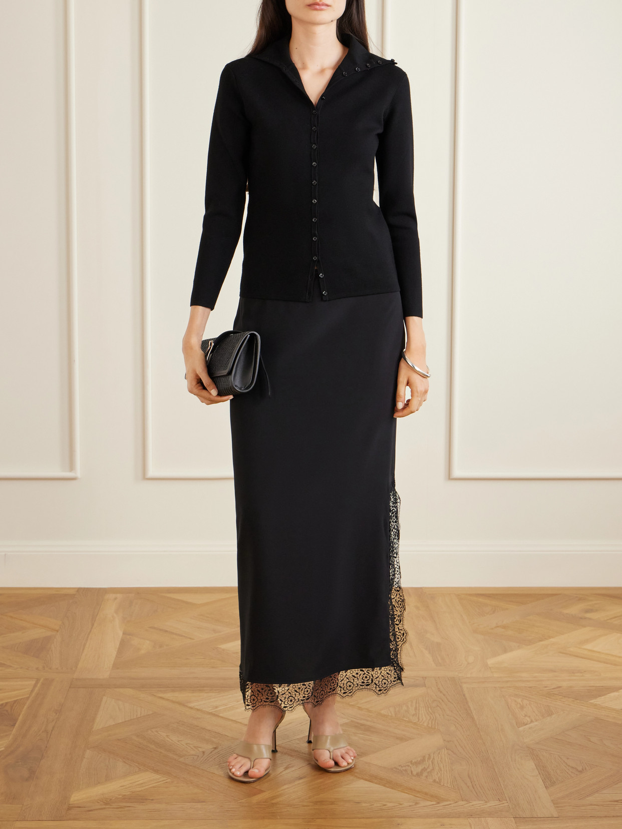 Phoenix Lace-Trimmed Silk-Blend Midi