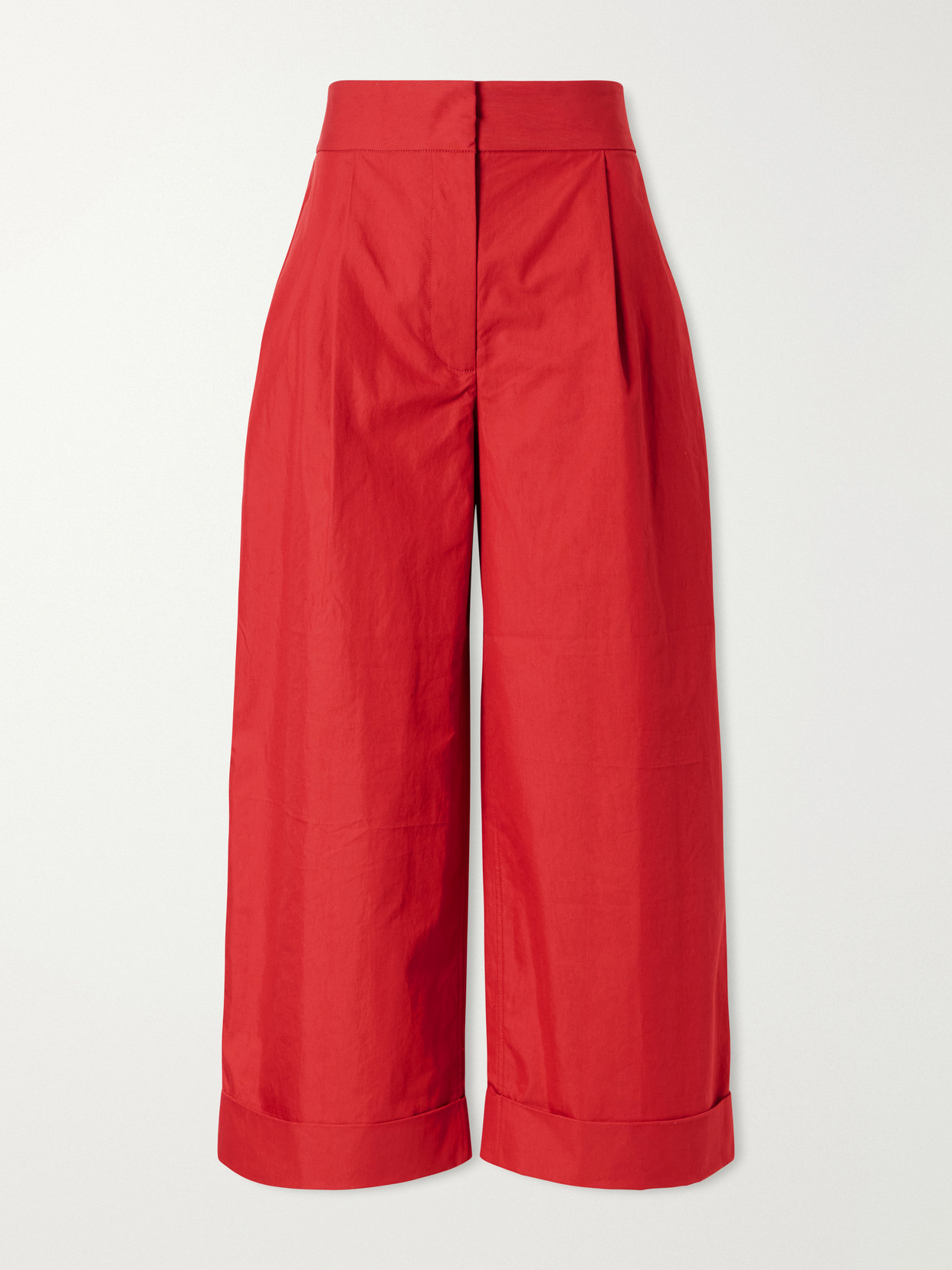 Proenza Schouler White Label Talla Cotton-blend Wide-leg Pants In Red