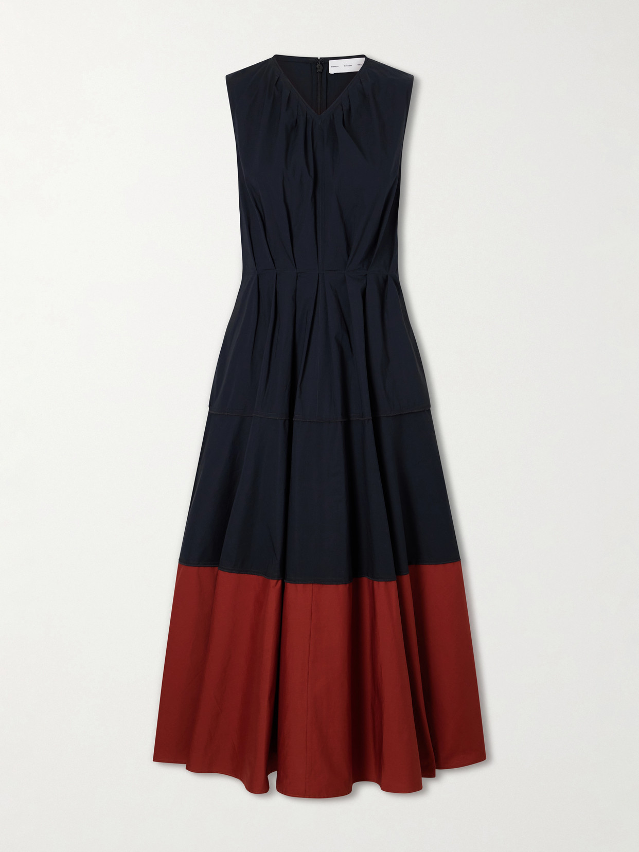 Proenza Schouler White Label Kailey Cotton-blend Poplin Midi Dress In Black