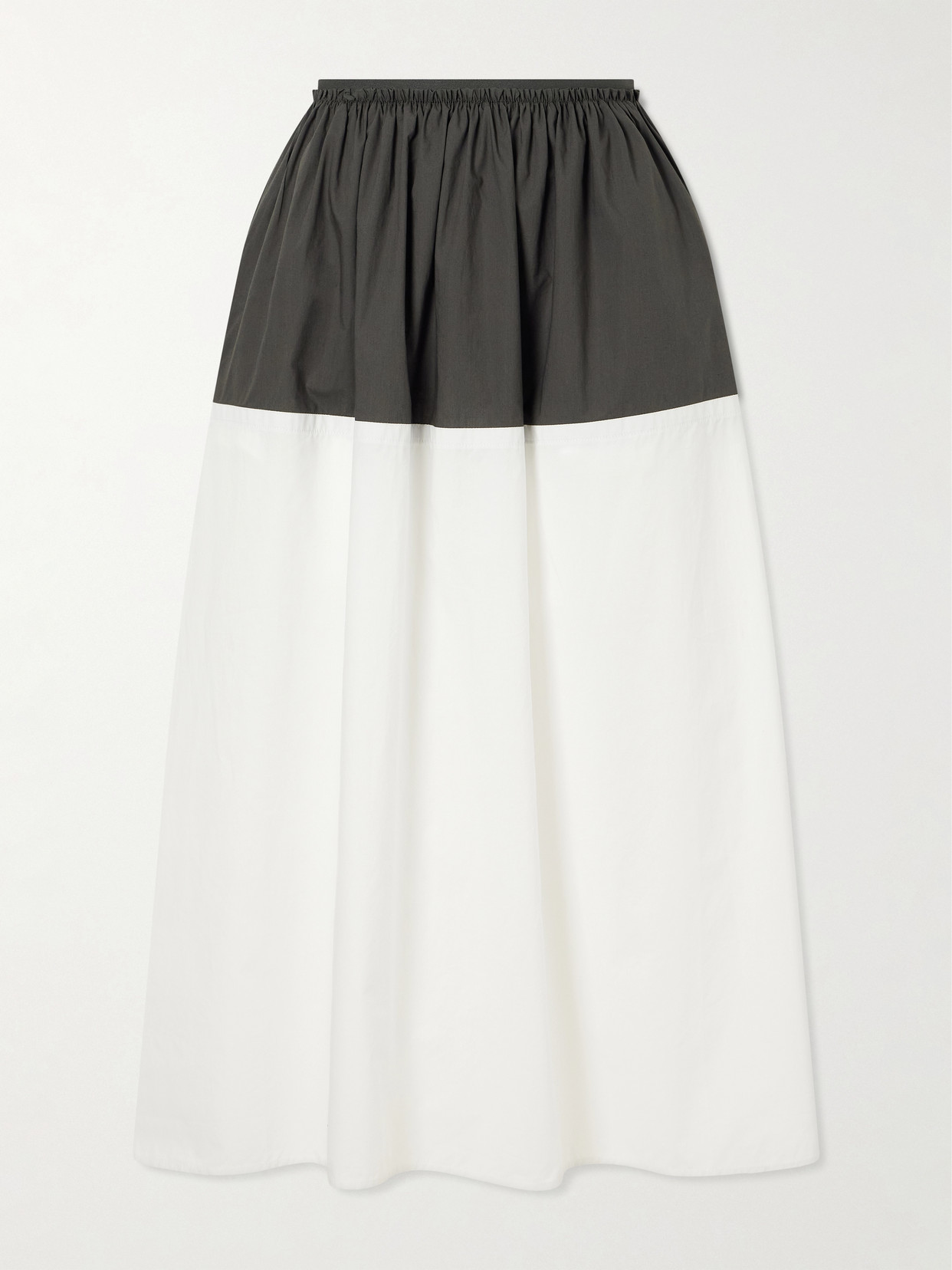 Proenza Schouler White Label Nyla Cotton-poplin Midi Skirt In White