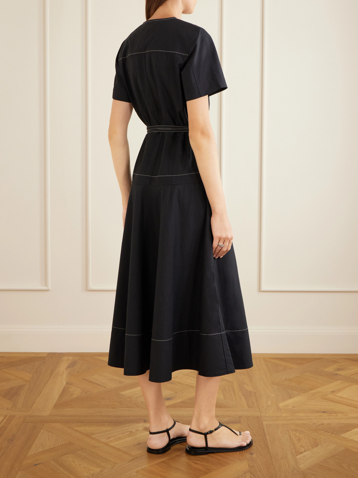 White Label - Elizabeth Belted Poplin Maxi Dress
