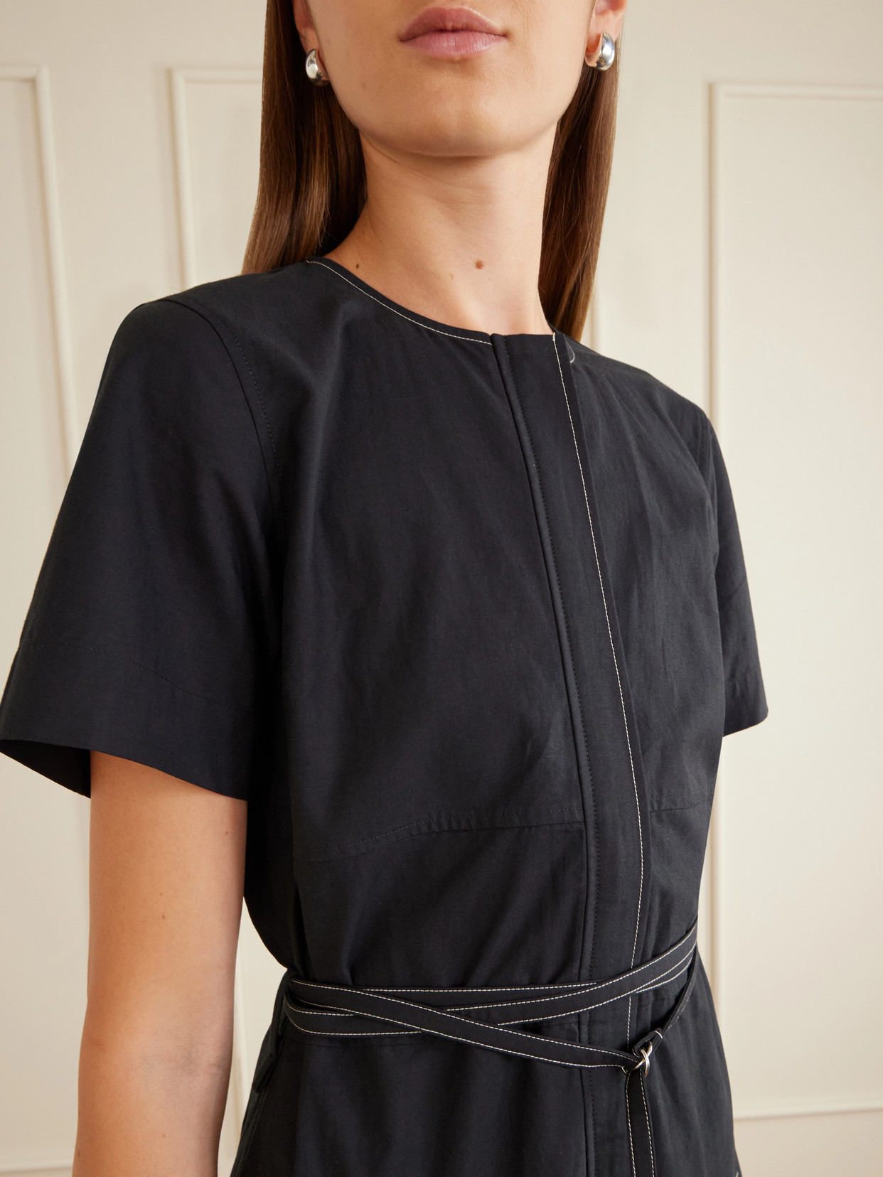 White Label - Elizabeth Belted Poplin Maxi Dress