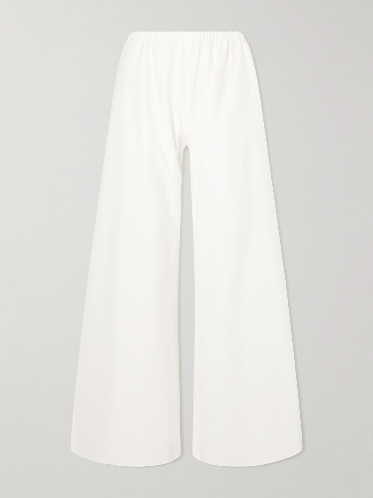 La Ligne Colby Cotton-poplin Wide-leg Pants In White