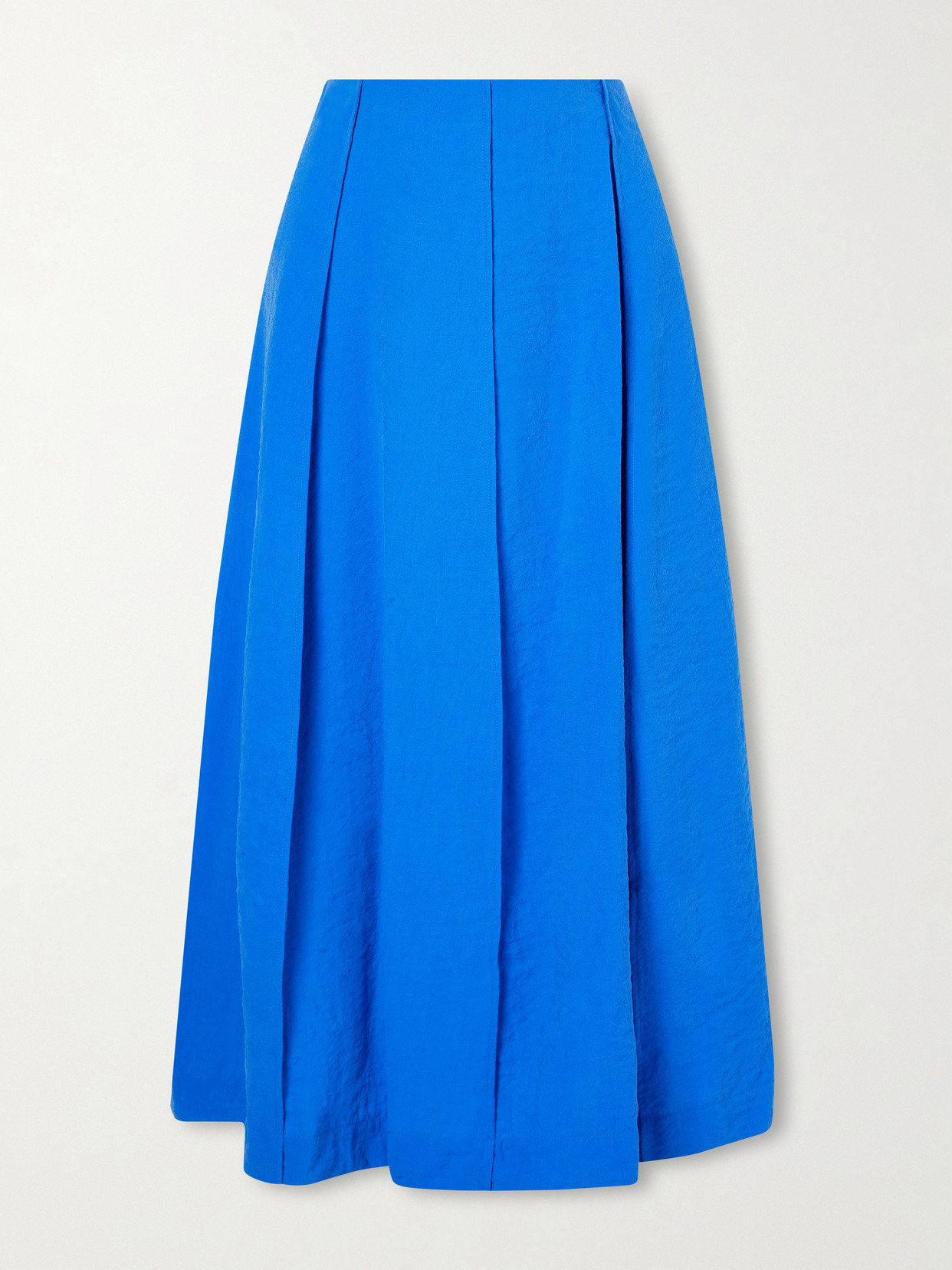 Pleated Silk-Blend Crepe Midi