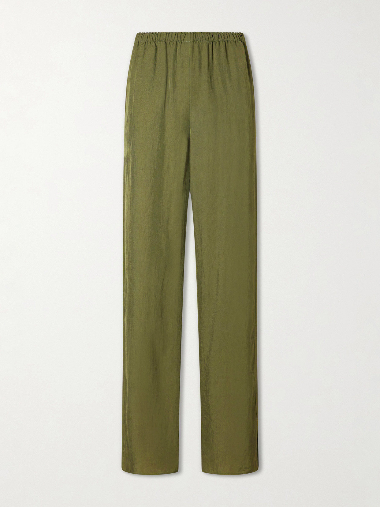 Theory Crepon Wide-leg Pants In Green