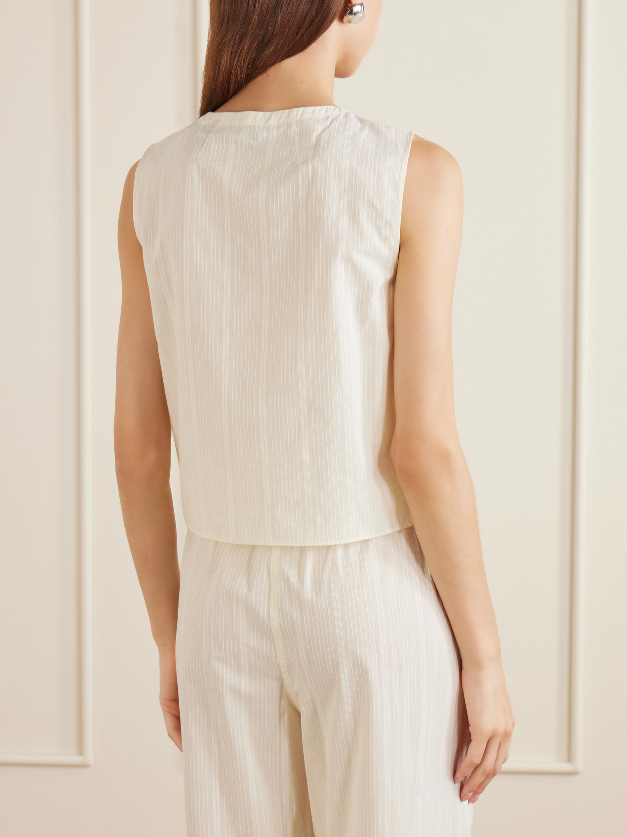 Striped Cotton-Voile Tank