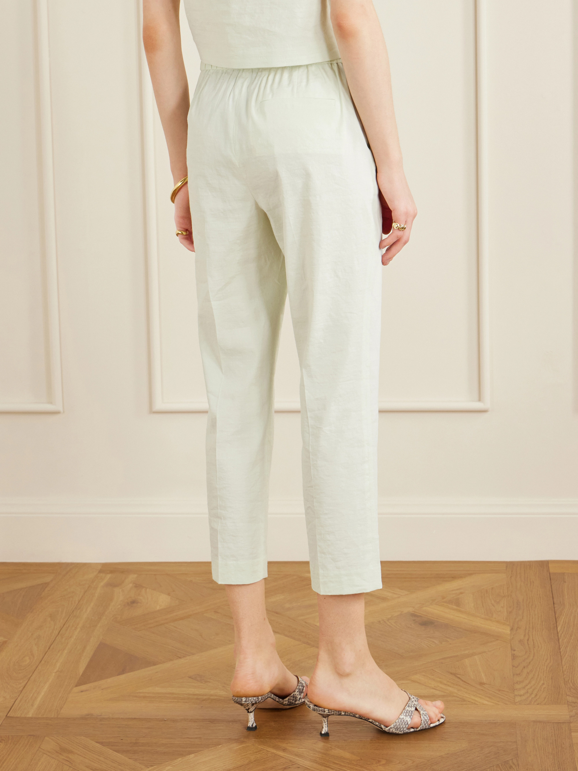 Treeca linen-blend skinny-leg pants — Image 9