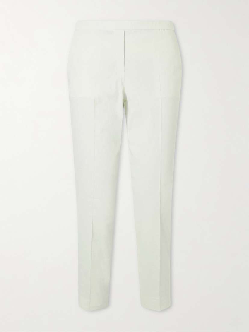 Theory Treeca Linen-blend Straight-leg Pants