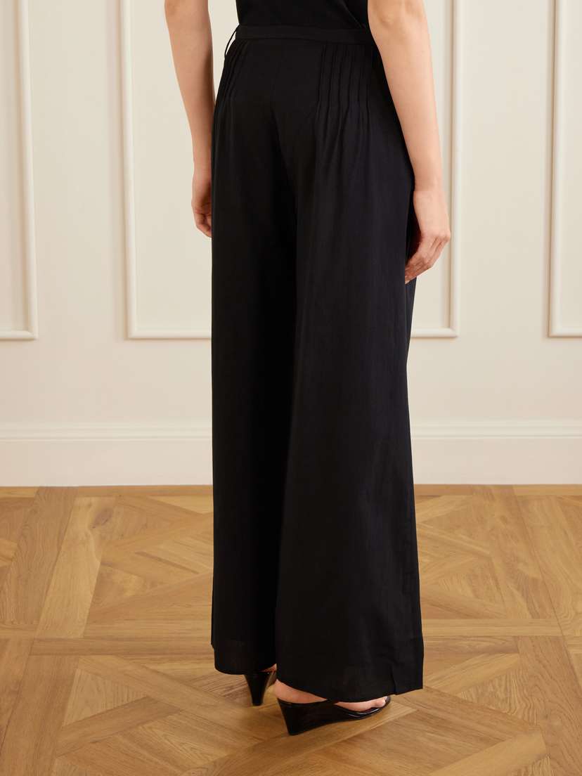 SIR. Beatrice Pintucked Cotton Wide-leg Pants | Thumbnail 4 SIR. Beatrice Pintucked Cotton Wide-leg Pants | Thumbnail 4