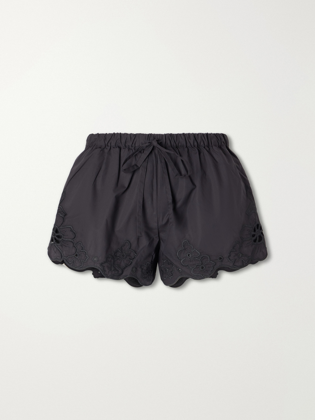 Sir Klara Broderie-anglaise Cotton Mini Shorts In Black