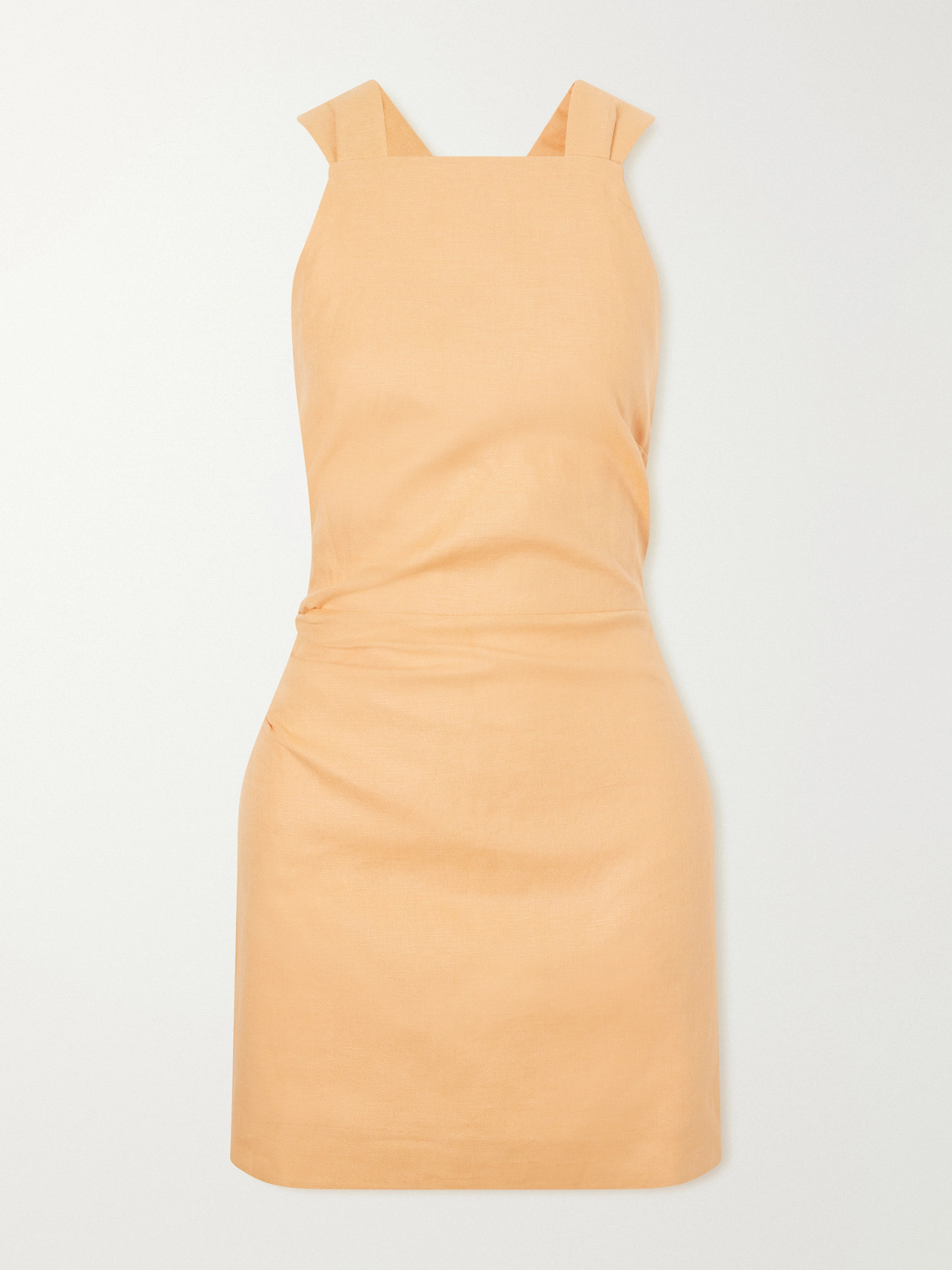 Sir Thora Open-back Linen Mini Dress In Orange