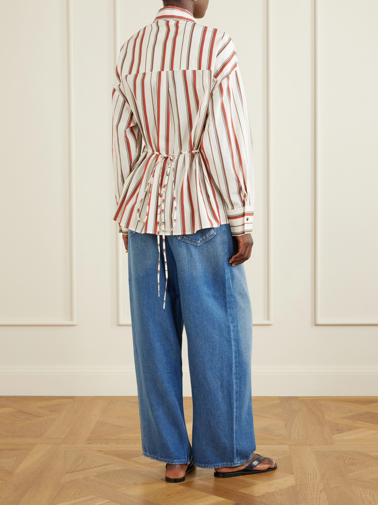 . - Alva Striped Cotton-Poplin Shirt