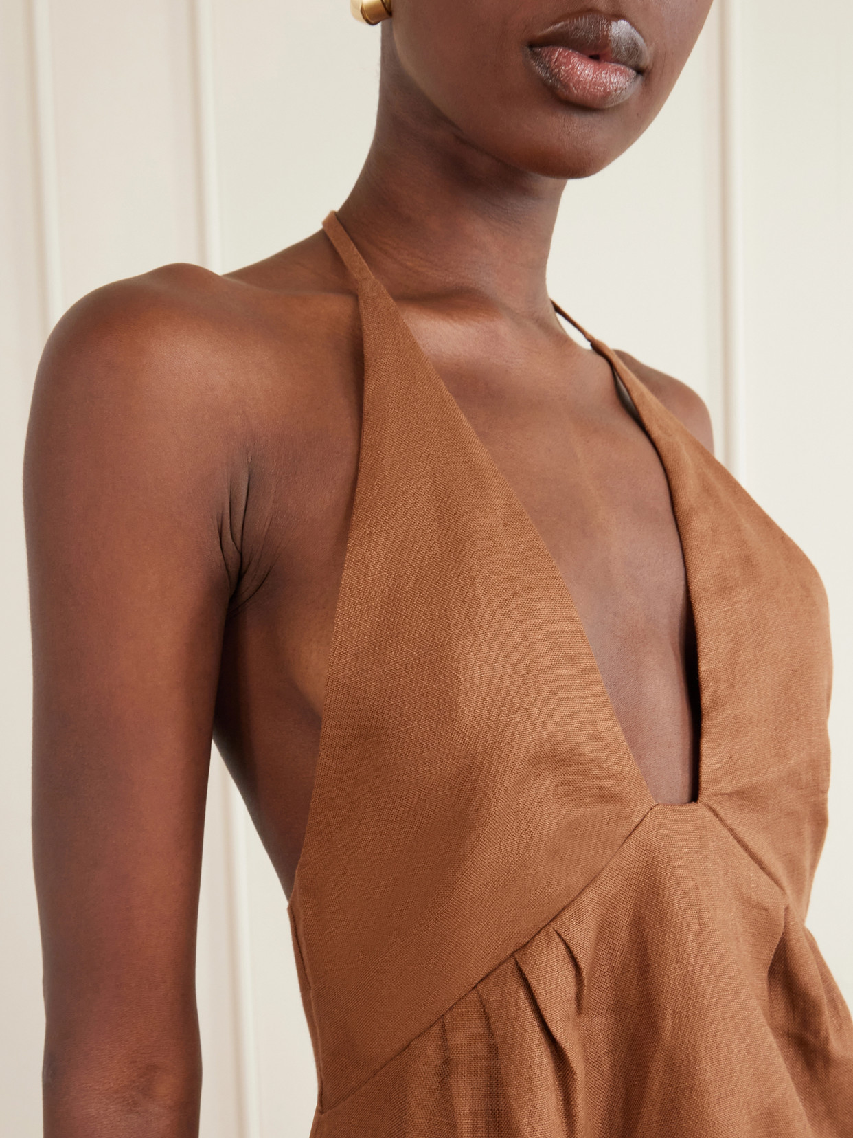 . - Freja Linen Halterneck Tank