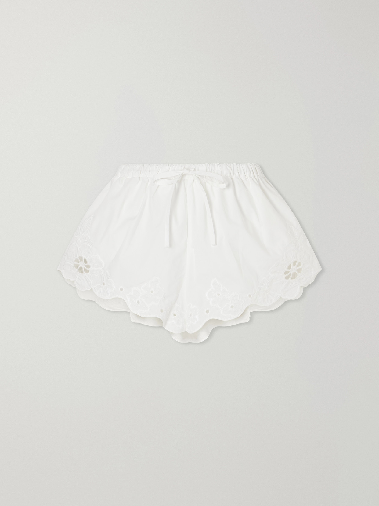 Sir Klara Broderie Anglaise Cotton Shorts In Neutral