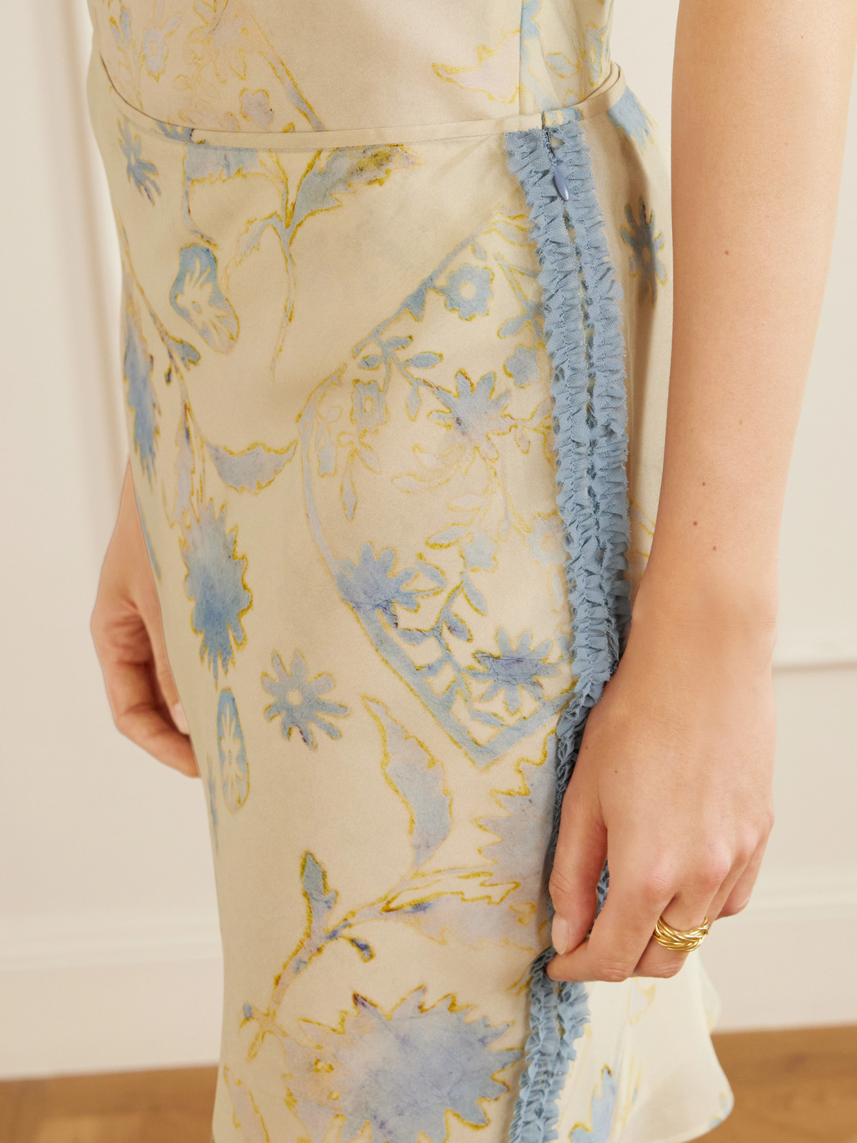 . - Cecile Ruffled Printed Chiffon Midi