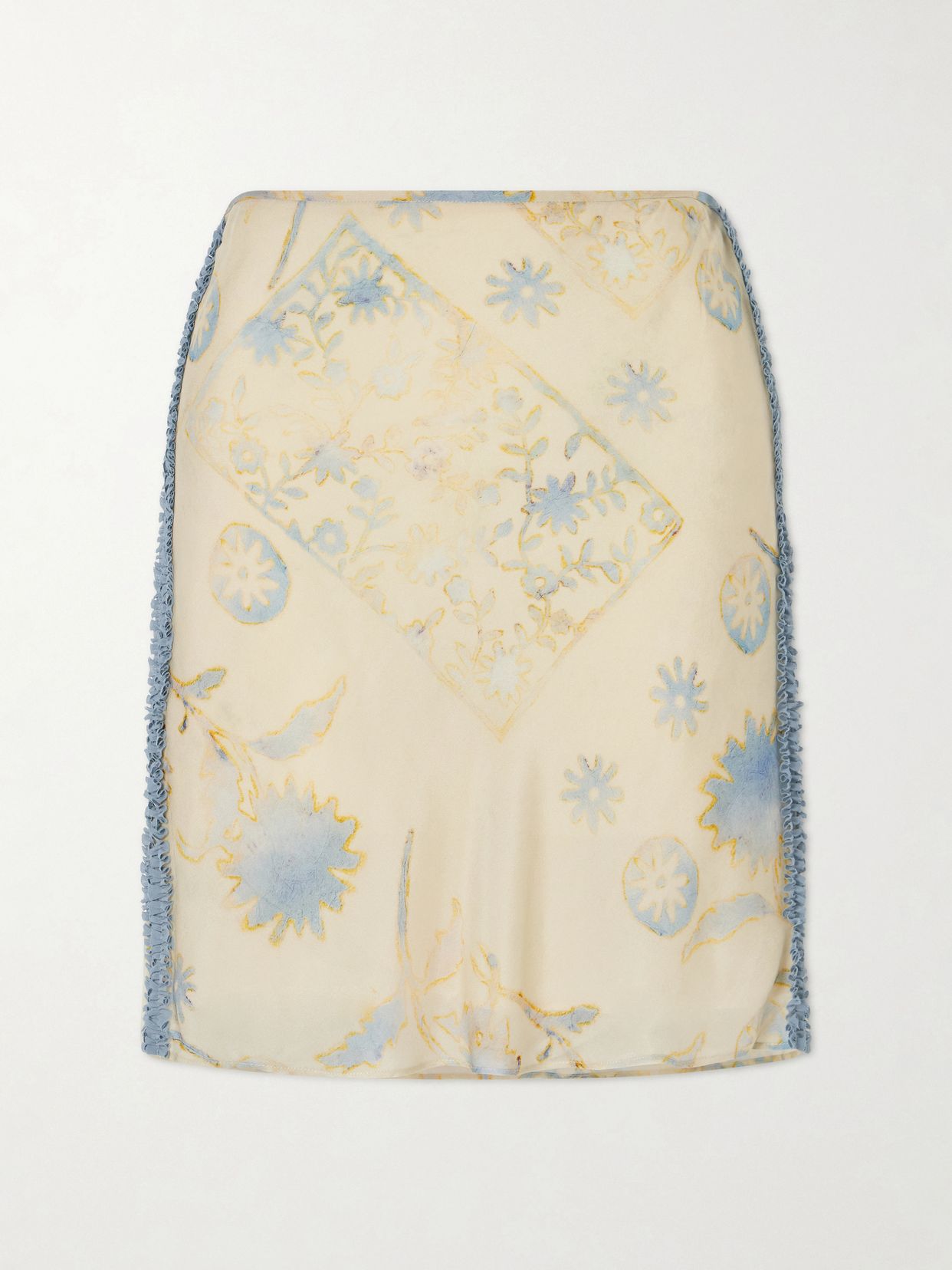 cecile ruffled printed chiffon midi skirt