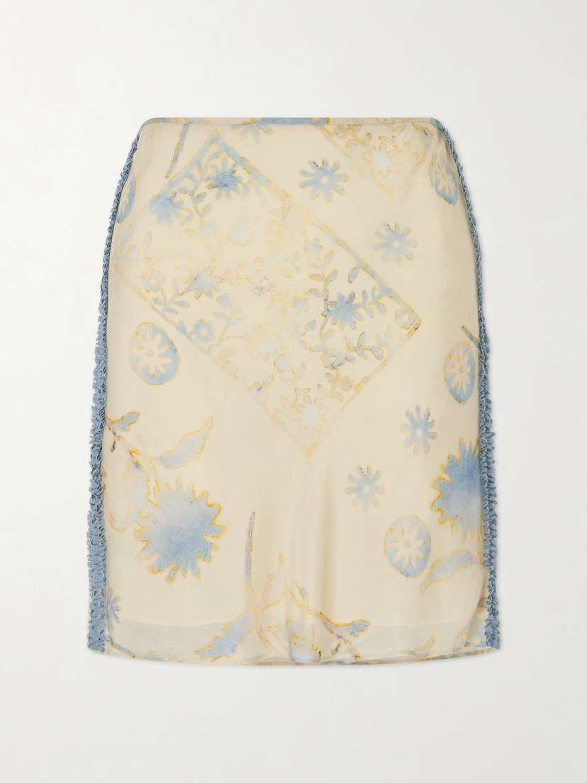 SIR. Cecile Ruffled Printed Chiffon Midi Skirt