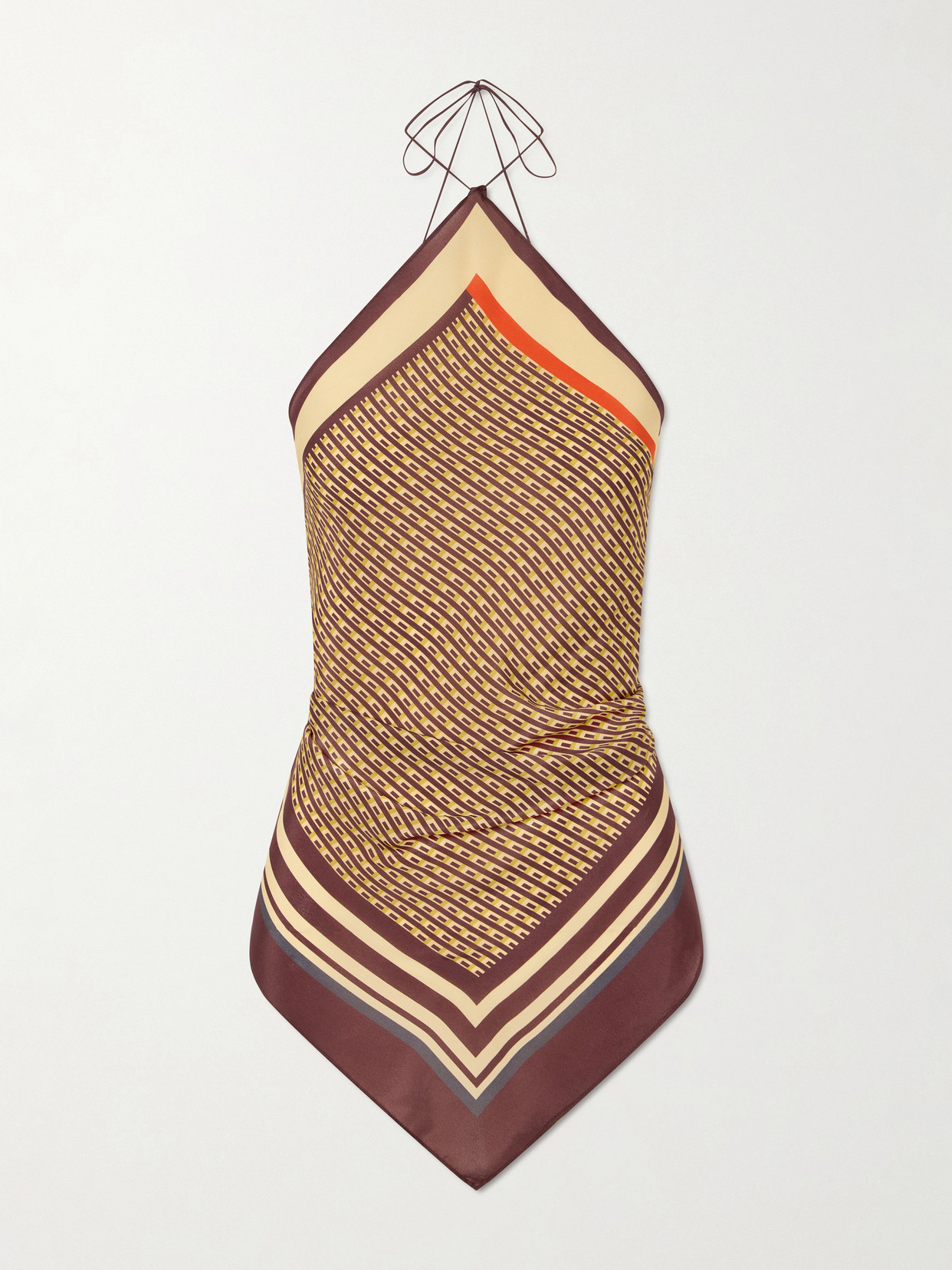 Sir Cooper Printed Twill Top In Brown