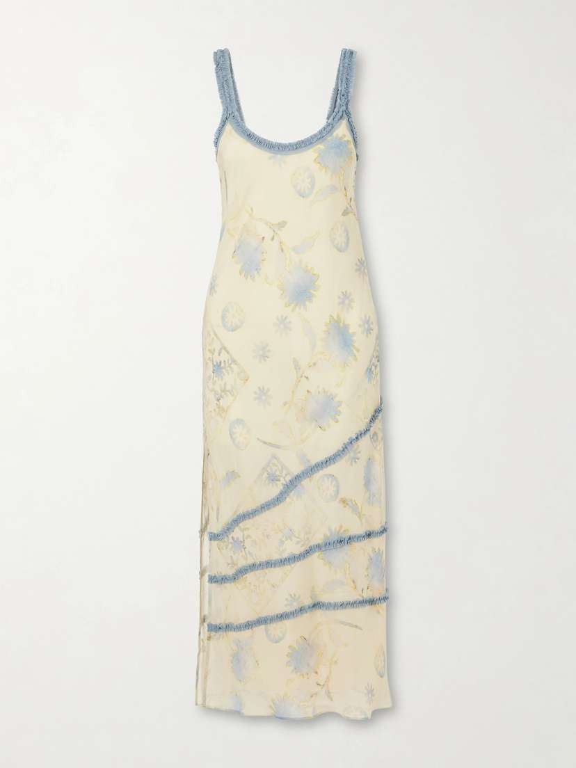 SIR. Cecile Ruffled Printed Chiffon Maxi Dress