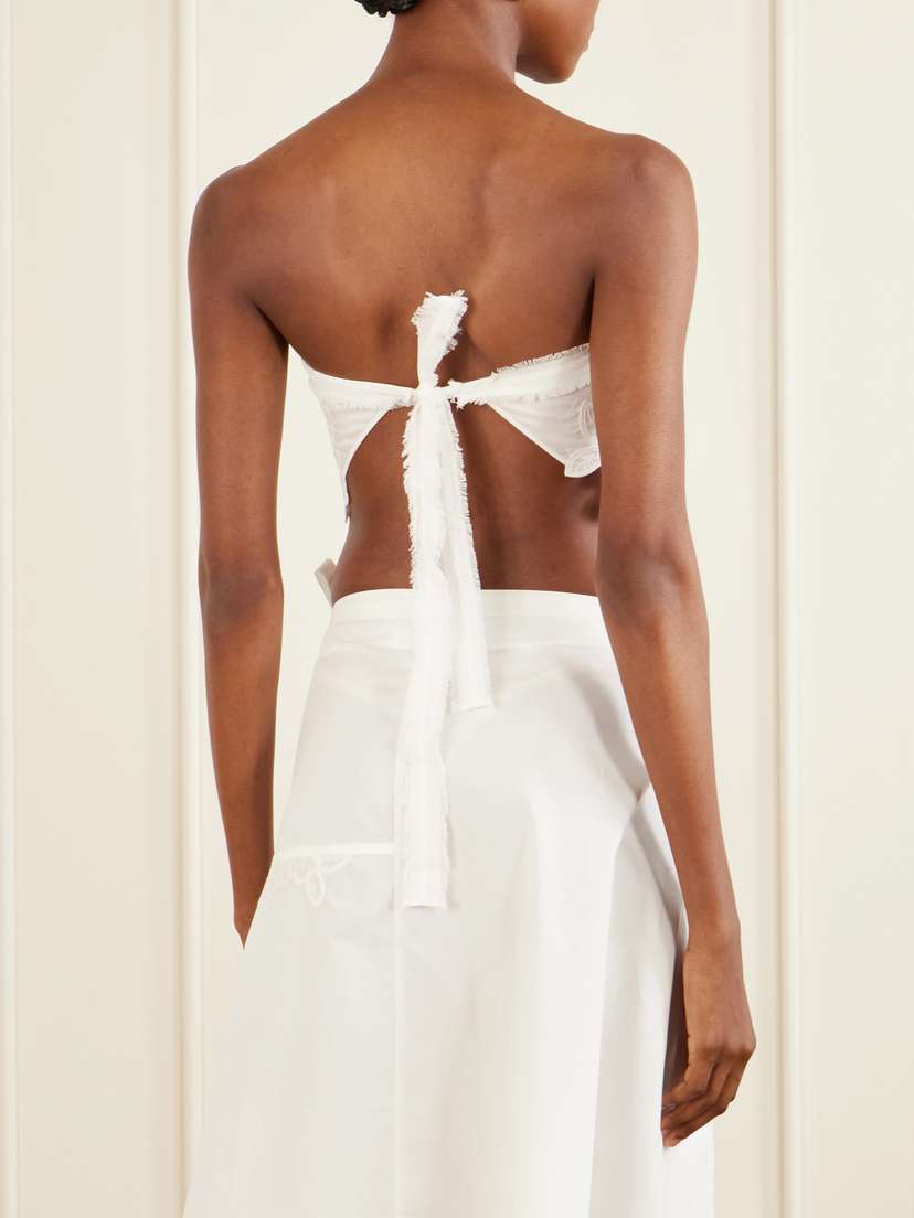 SIR. Klara Cropped Broderie-anglaise-trimmed Cotton-poplin Top | Thumbnail 3 SIR. Klara Cropped Broderie-anglaise-trimmed Cotton-poplin Top | Thumbnail 3