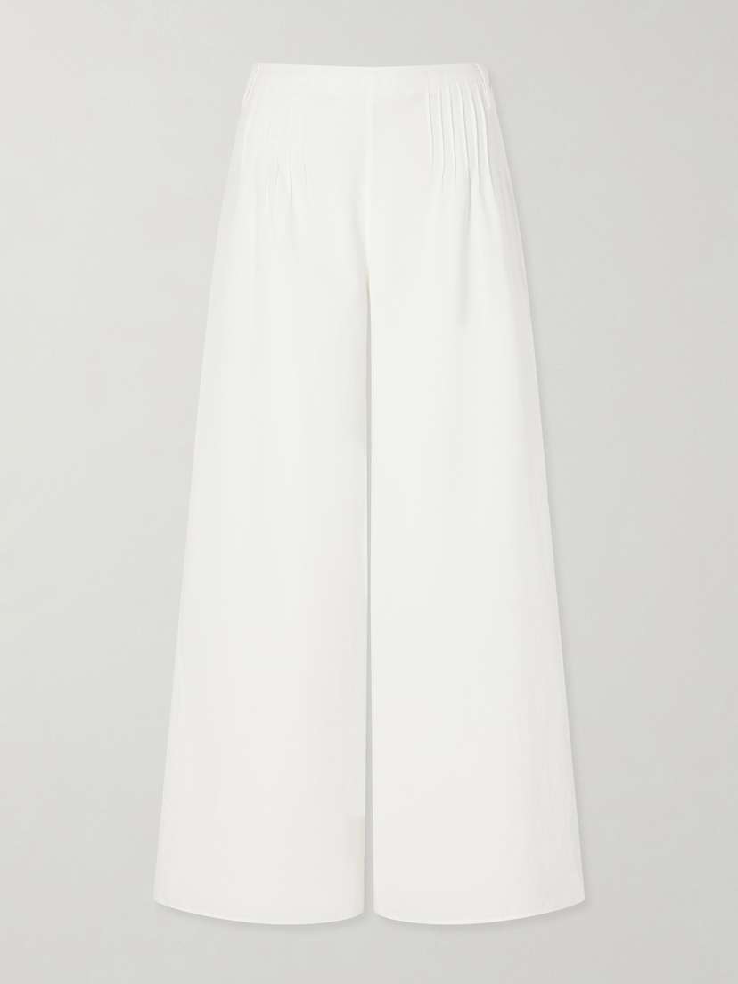 SIR. Beatrice Pintucked Cotton Wide-leg Pants