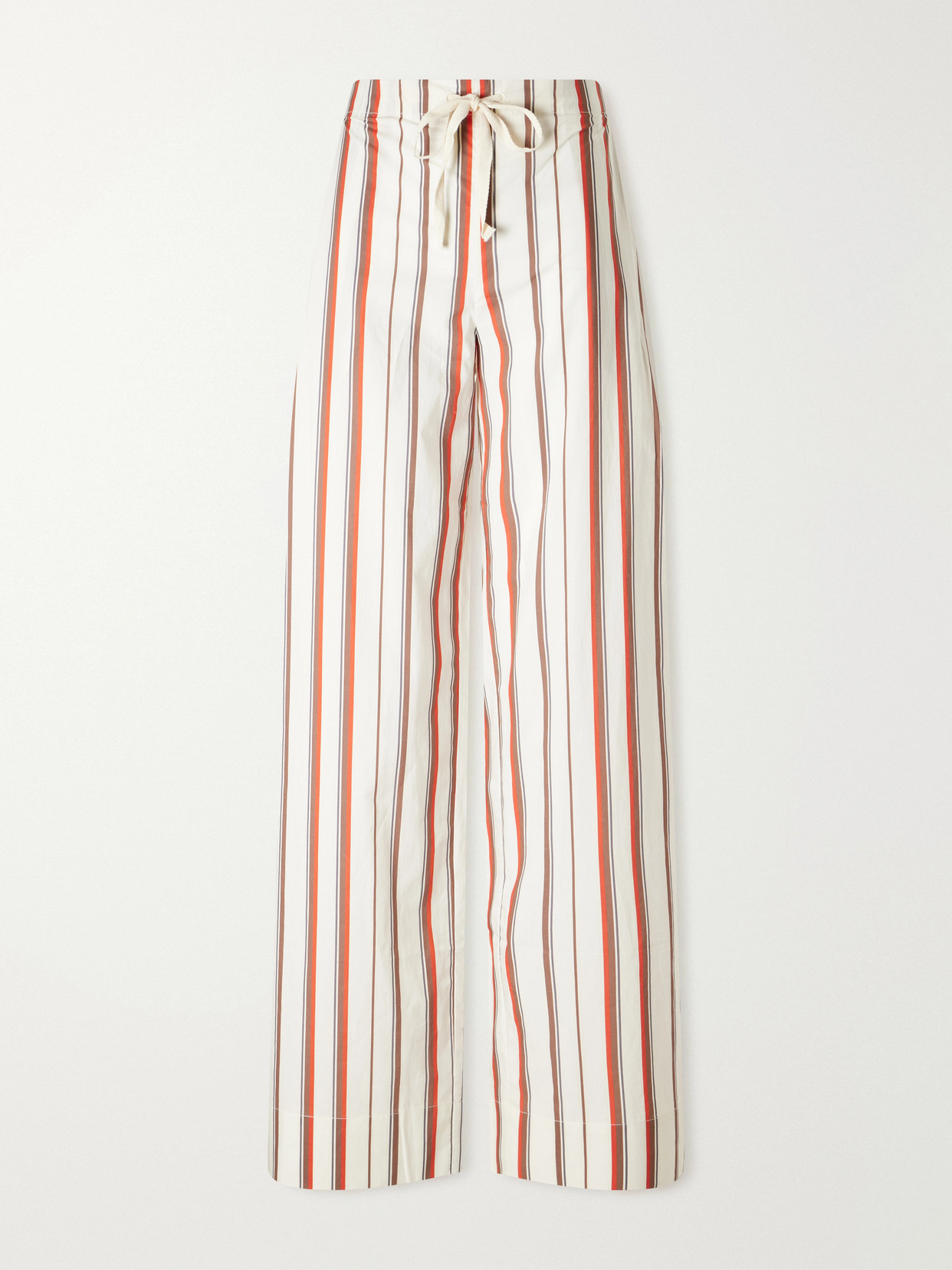 Sir Alva Striped Cotton Wide-leg Pants In Red