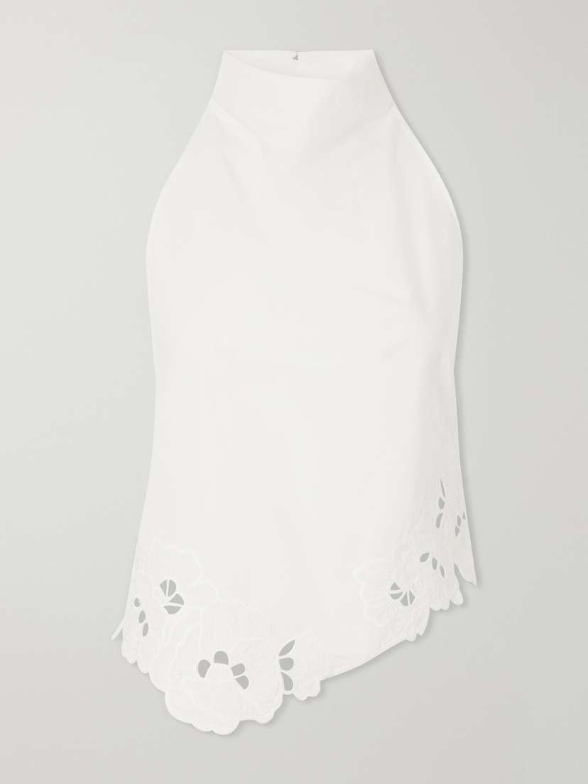 SIR. Klara Broderie Anglaise Cotton Turtleneck Top