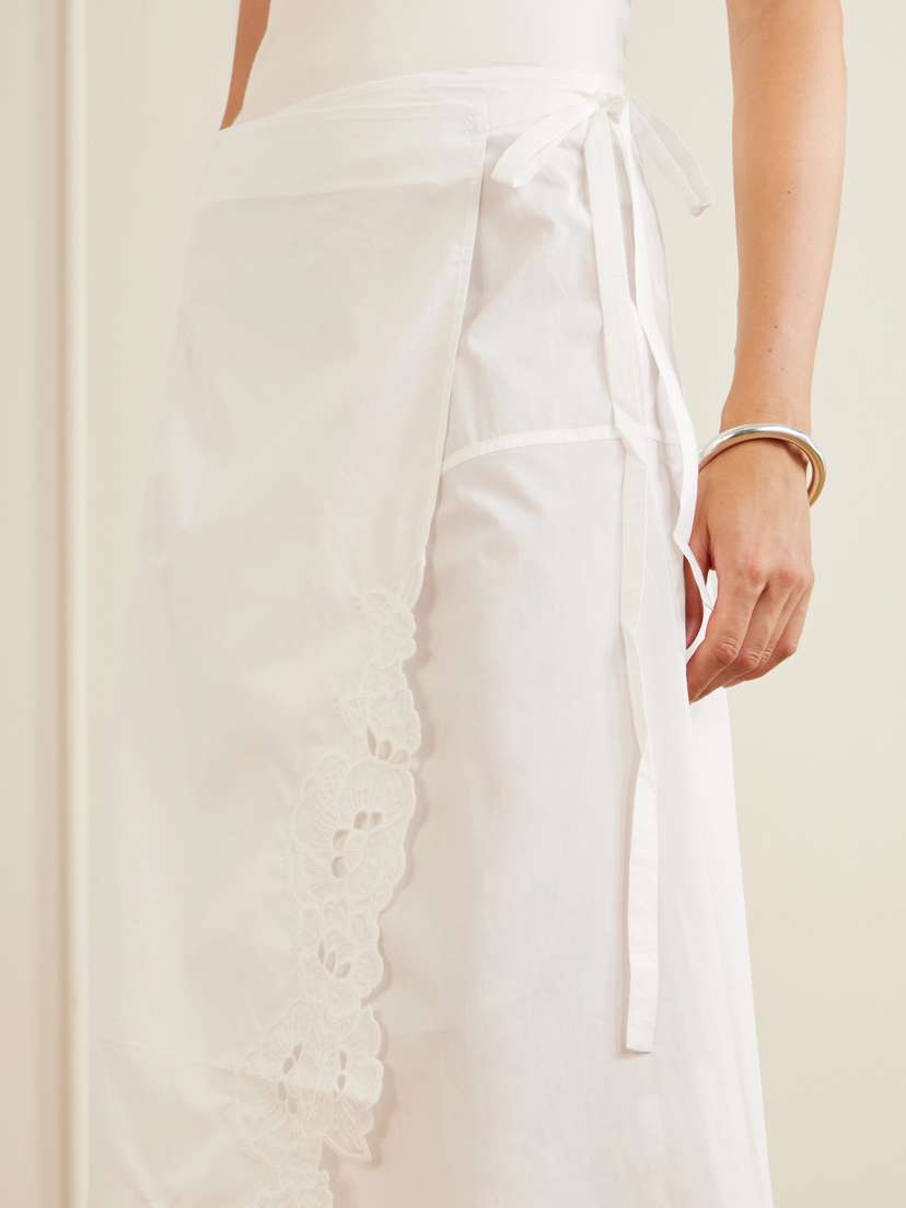 SIR. Klara Broderie Anglaise Cotton Midi Skirt | Thumbnail 5