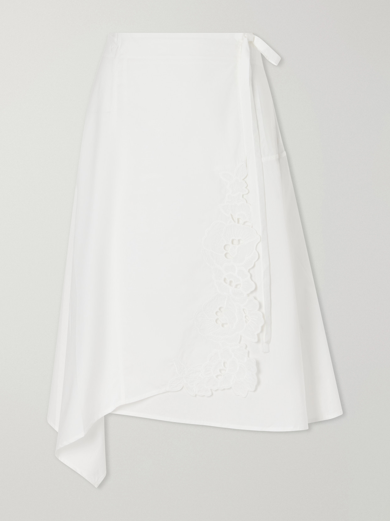 Sir Klara Broderie Anglaise Cotton Midi Skirt In Neutral