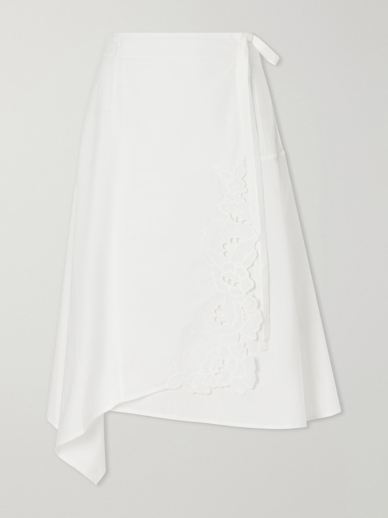 klara broderie anglaise cotton midi skirt