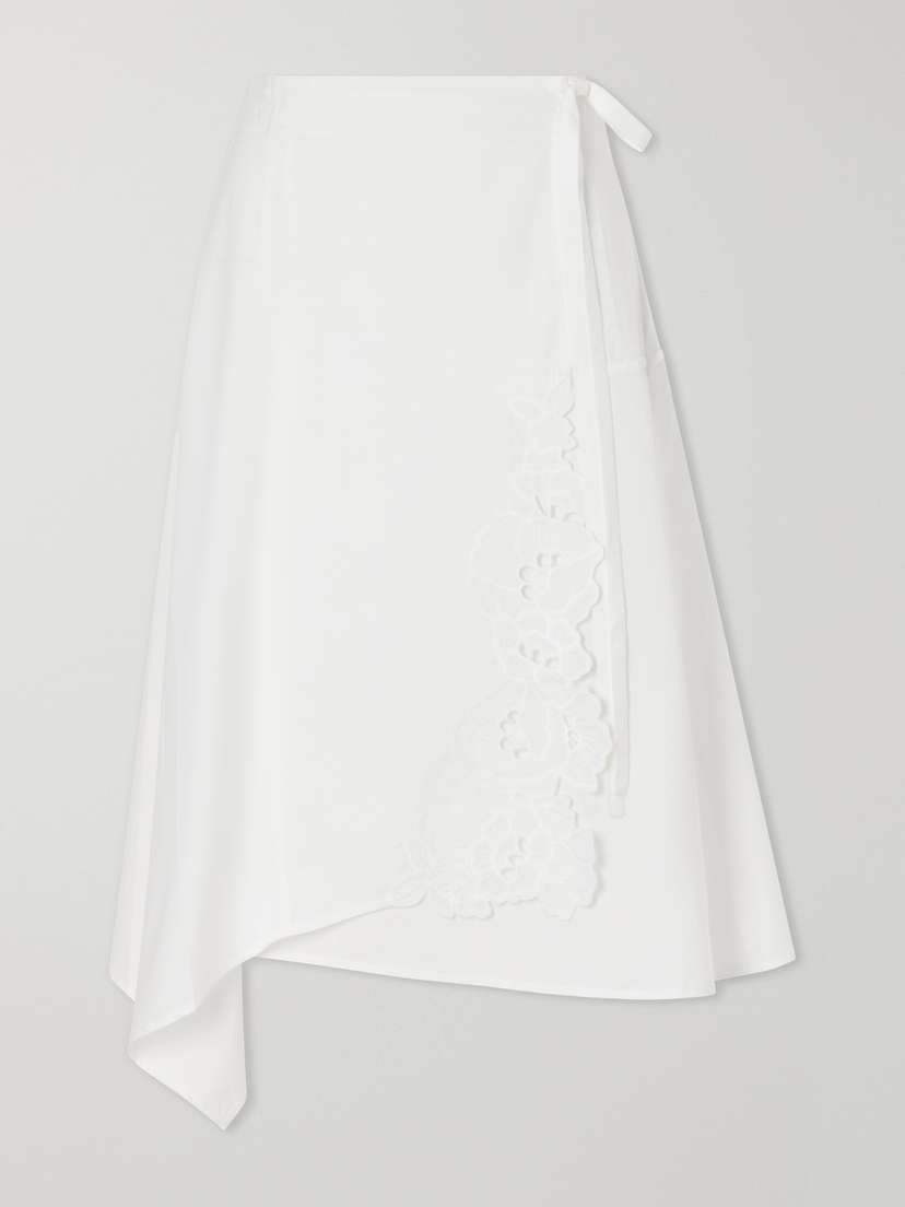 SIR. Klara Broderie Anglaise Cotton Midi Skirt