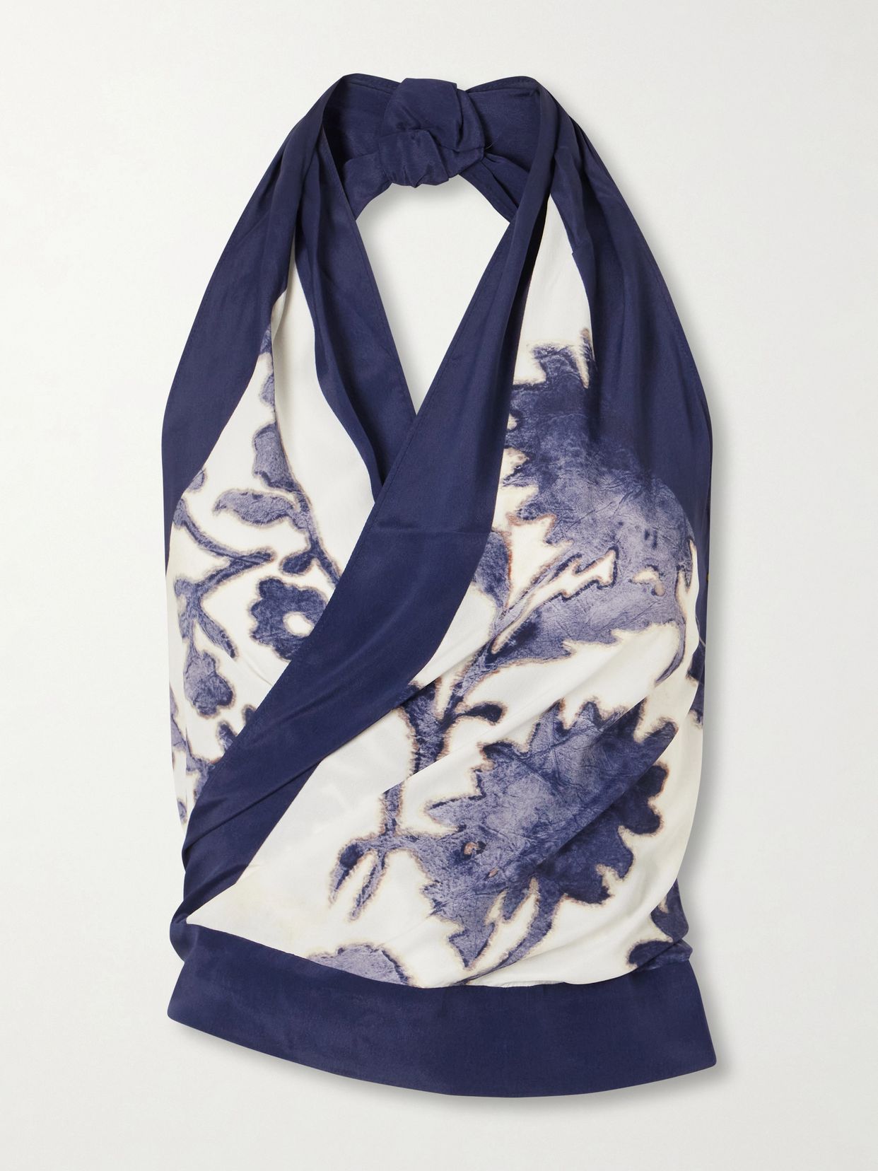 phillipa printed silk blend halter tank