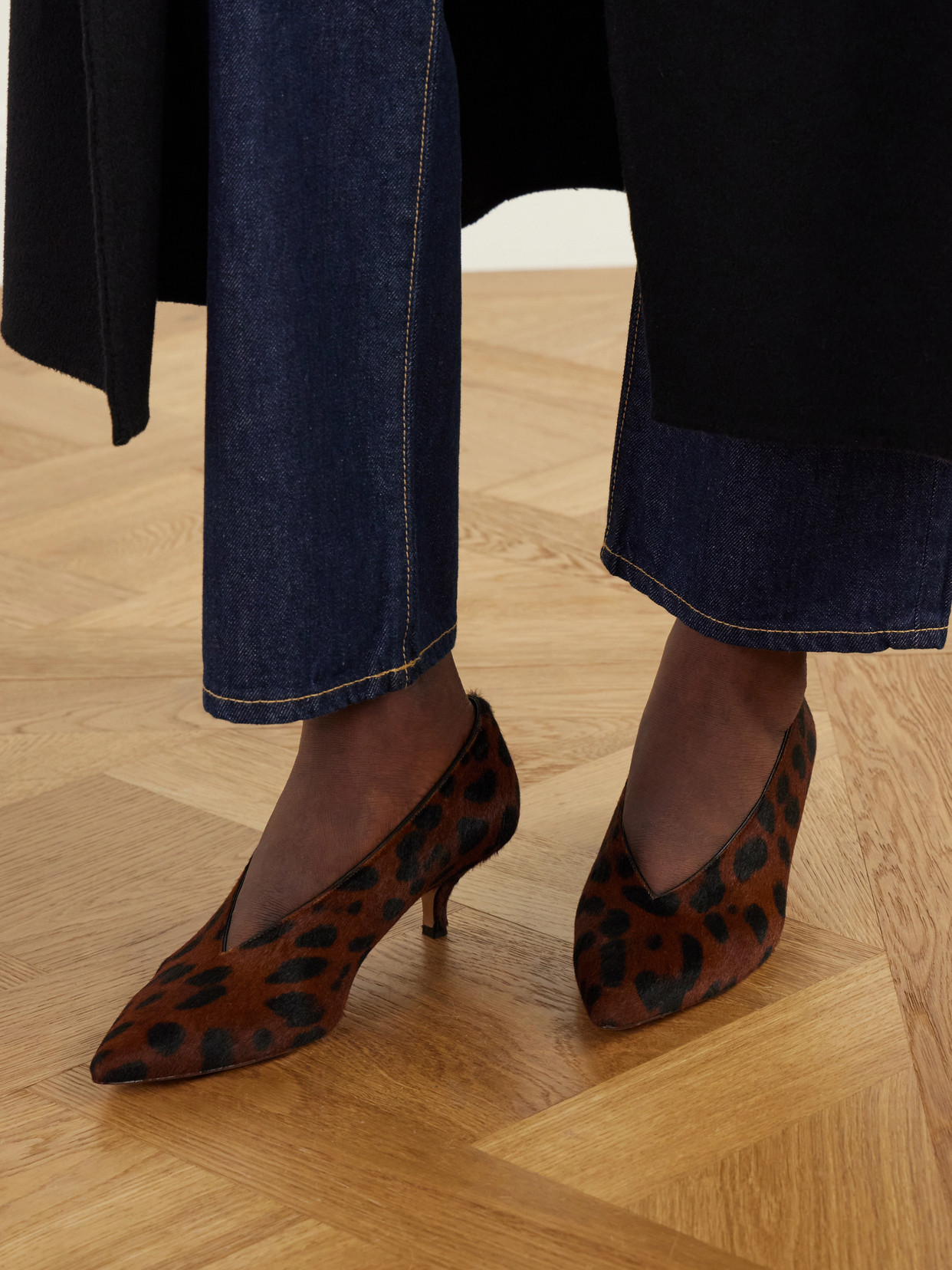 Veneto 35 Leopard-Print Calf-Hair Pumps
