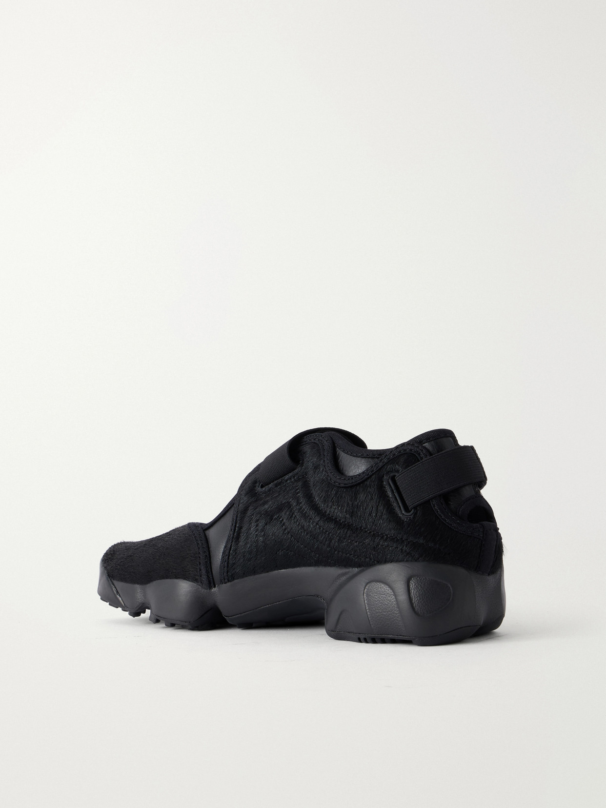 Air Rift Rubber-Trimmed Calf Hair Split-Toe Sneakers