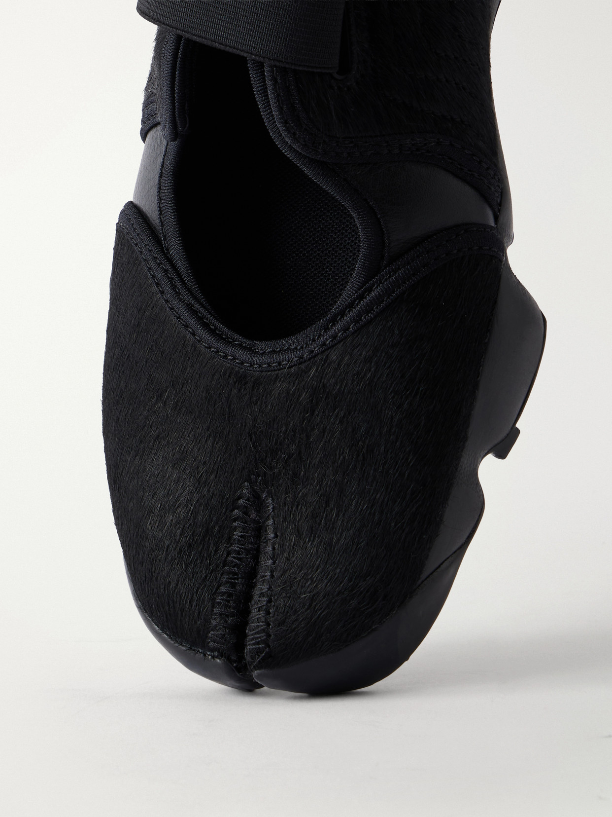Air Rift Rubber-Trimmed Calf Hair Split-Toe Sneakers