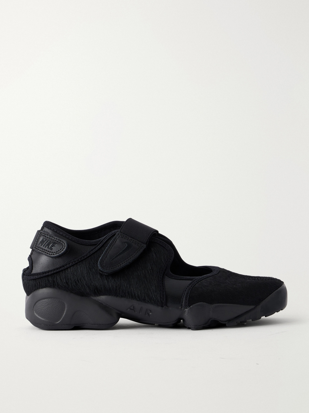Air Rift Rubber-Trimmed Calf Hair Split-Toe Sneakers