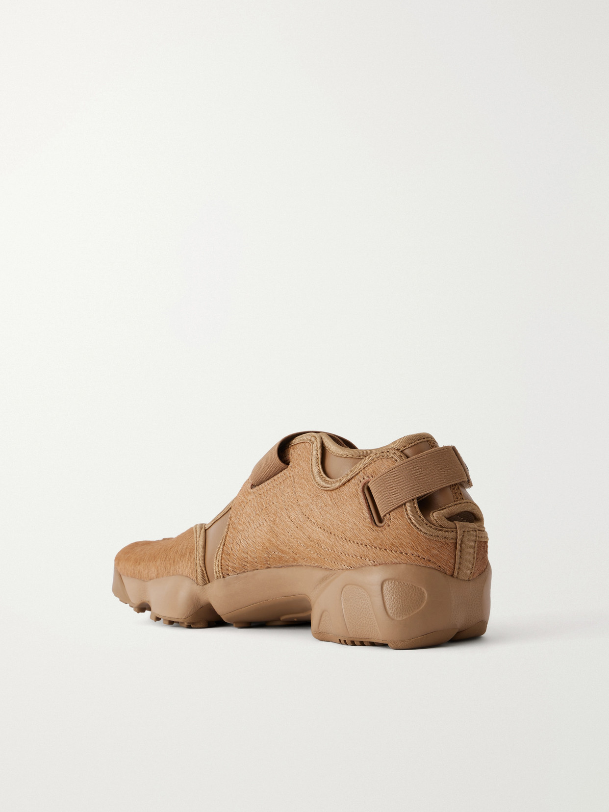 Air Rift Rubber-Trimmed Calf Hair Split-Toe Sneakers