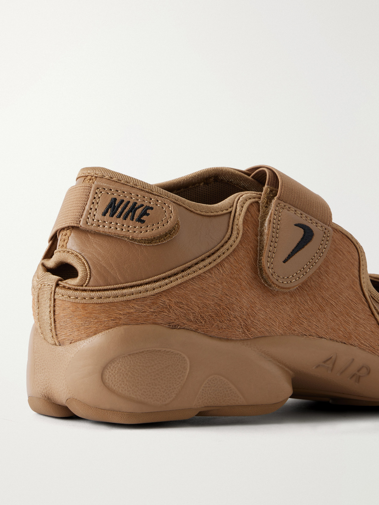 Air Rift Rubber-Trimmed Calf Hair Split-Toe Sneakers