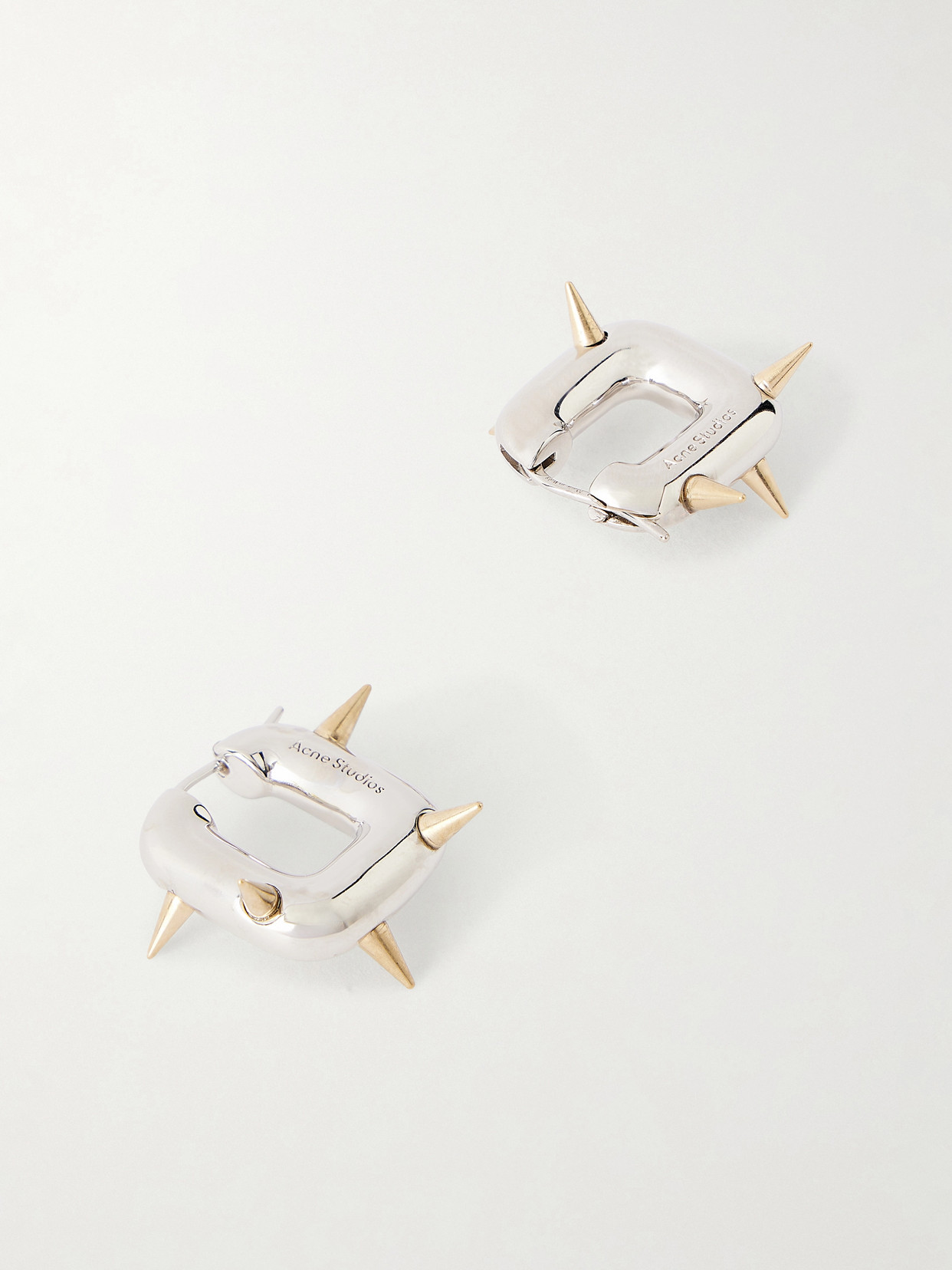 Acne Studios Chunky Silver-tone Loop Earrings In Transparent