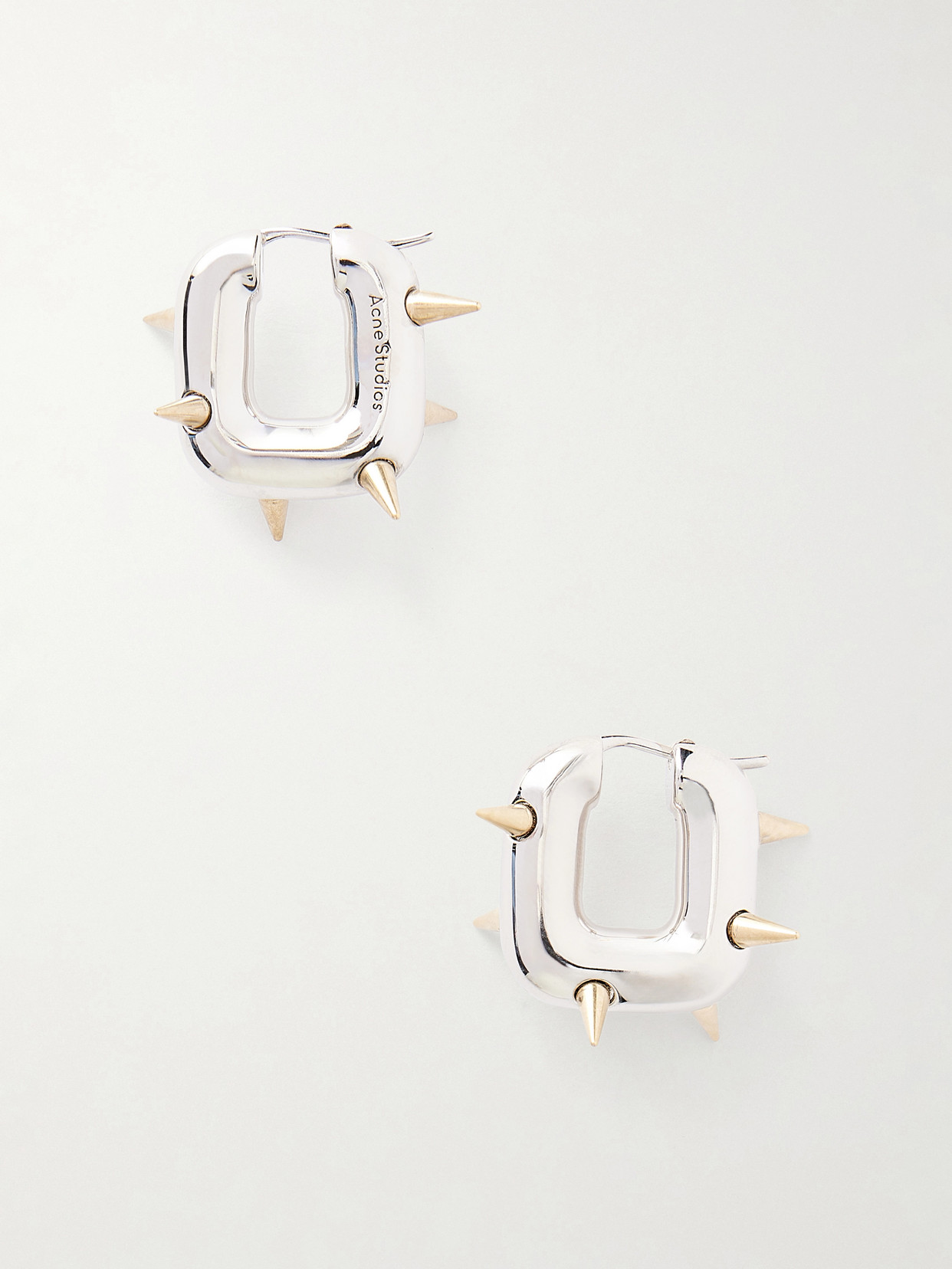 Acne Studios Chunky Silver-tone Loop Earrings In Transparent