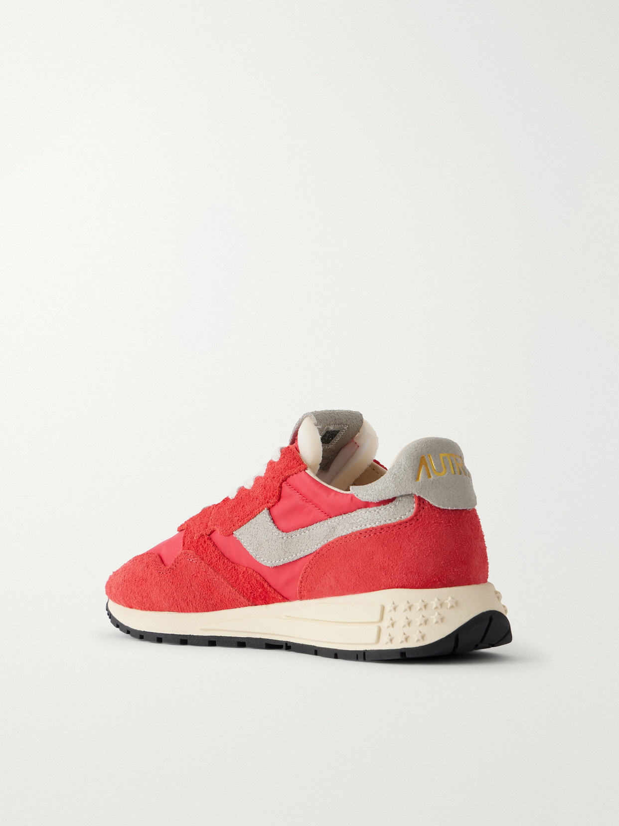 Autry Windspin Suede-trimmed Shell Sneakers In Red